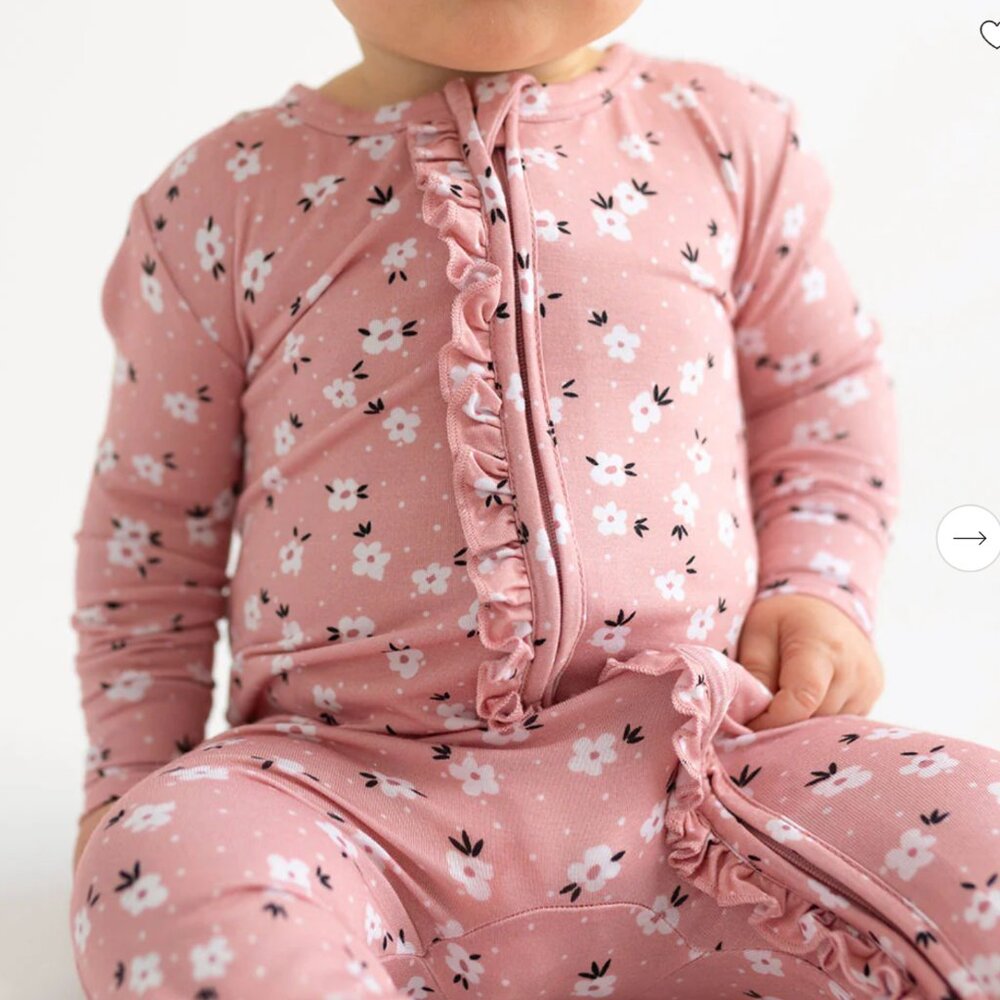 NWT Posh Peanut Emmilene Footie Ruffled Zippered One Piece